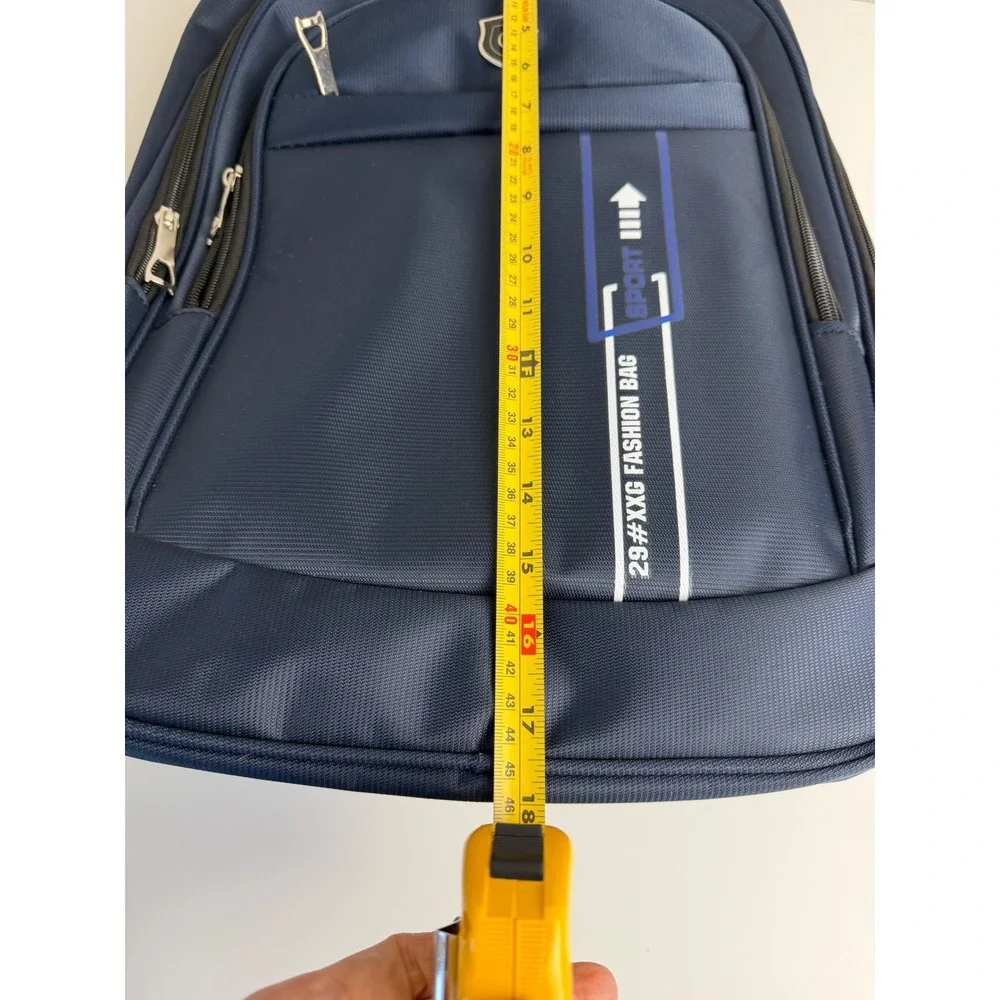 Bowlift Unisex Laptop Backpack Navy Blue Multi-Pocket Travel School Bag OS